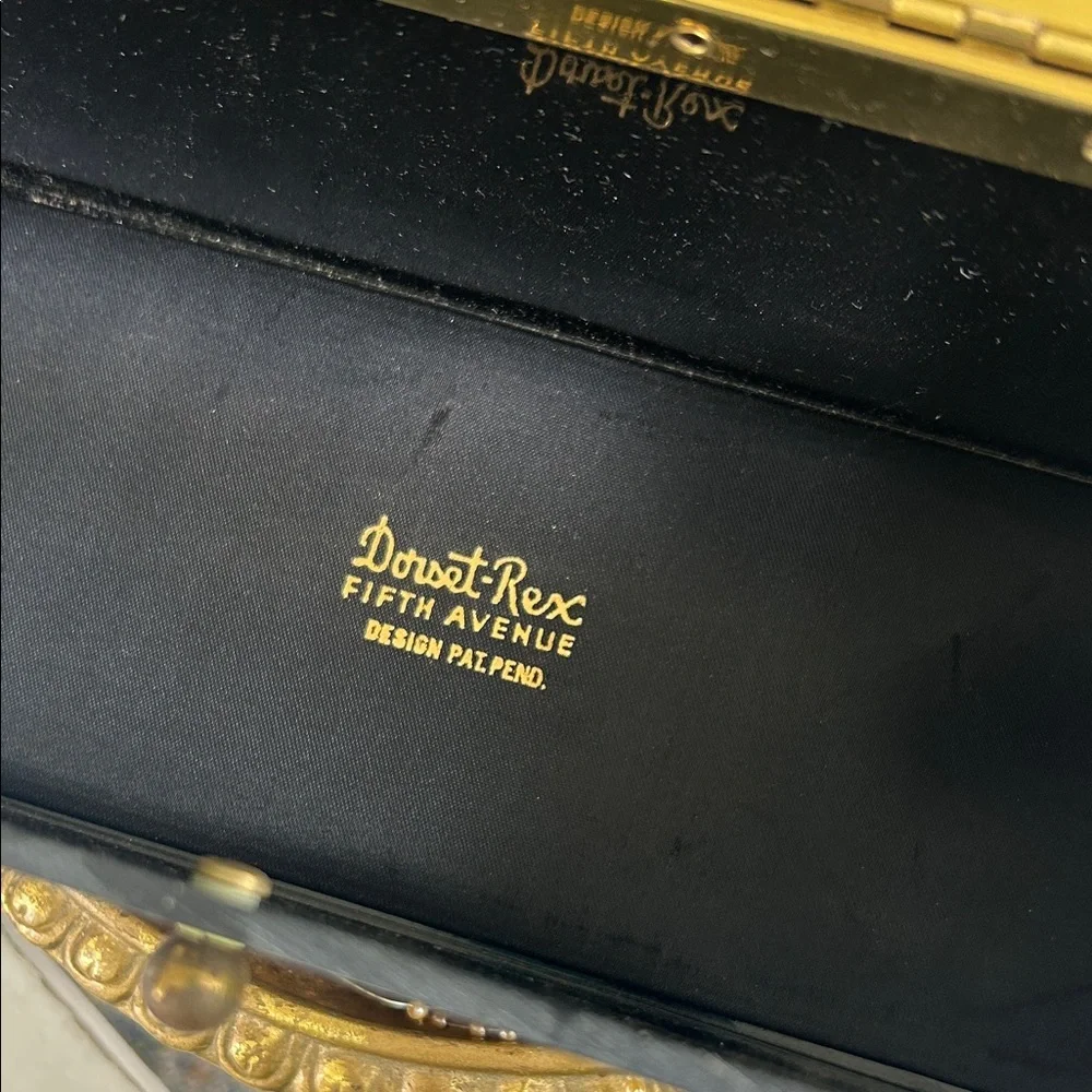 Vintage DORSET Black and Gold Lucite Box Bag
